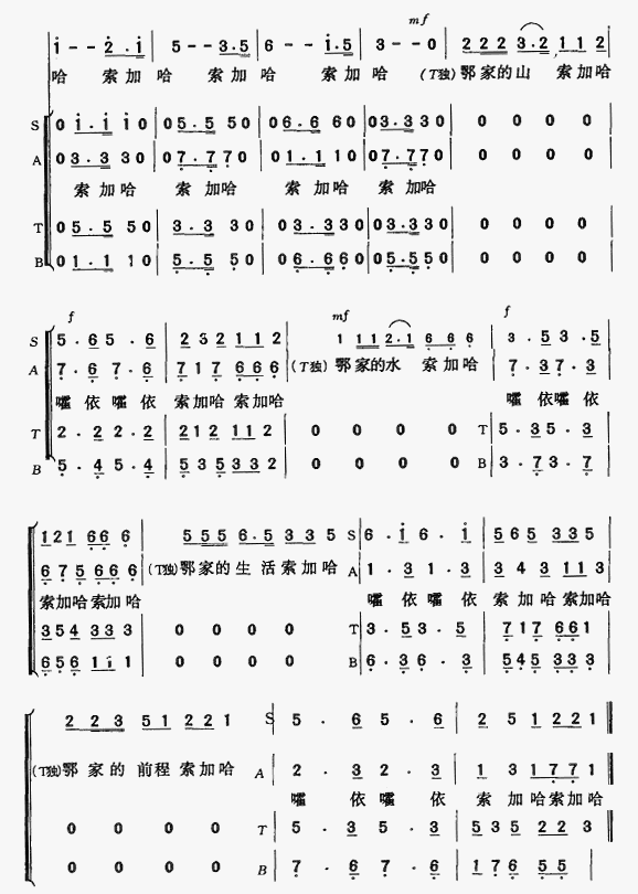 索加哈（合唱）合唱曲谱（图4）
