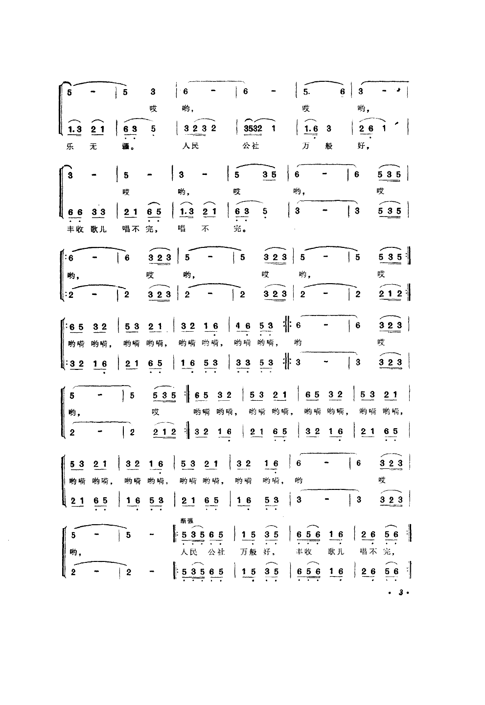 丰收歌(女声合唱)(间奏完整)合唱曲谱（图3）