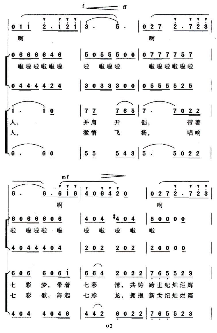世纪霞光合唱曲谱（图3）