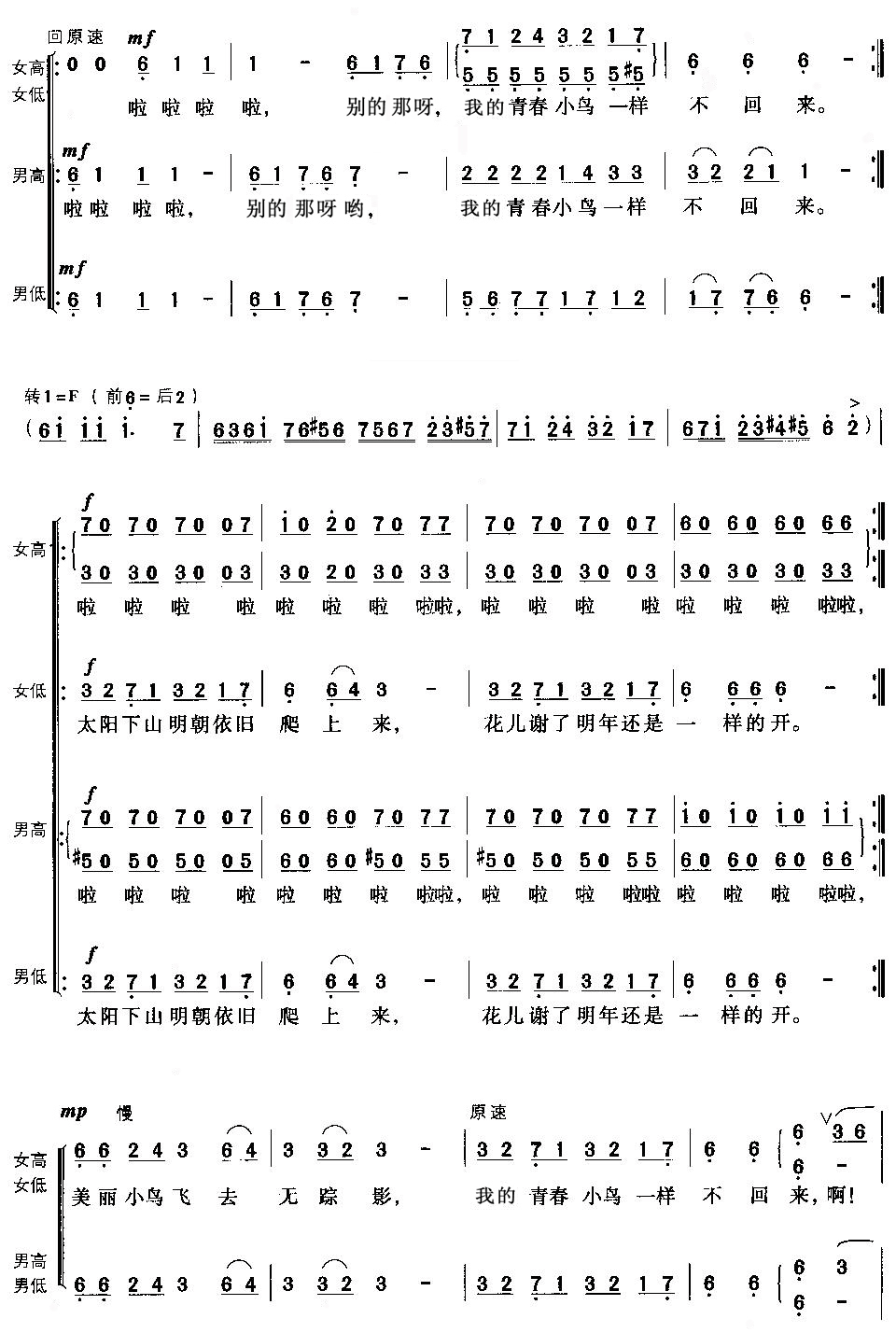 青春舞曲(混声合唱)合唱曲谱（图2）
