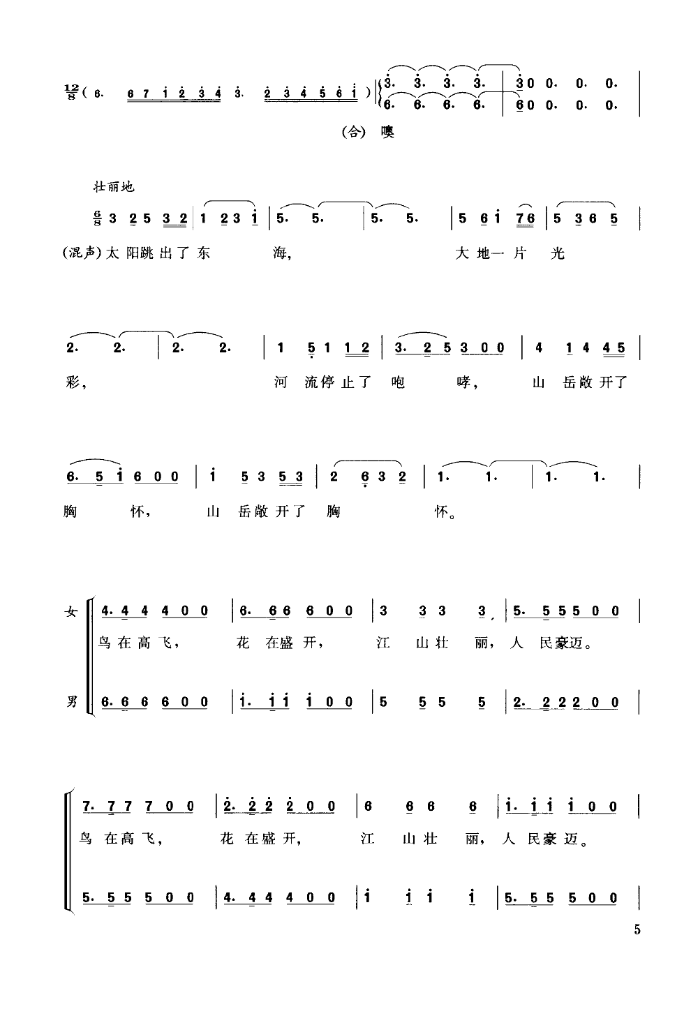 祖国颂(简化合唱二声部)(简谱)合唱曲谱（图5）