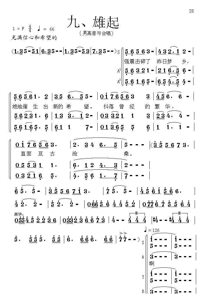 中国魂（情景交响组歌）合唱曲谱（图28）