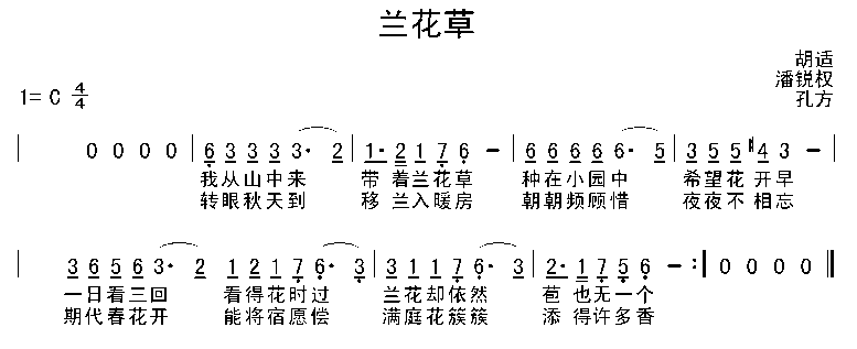 兰花草简谱（图1）
