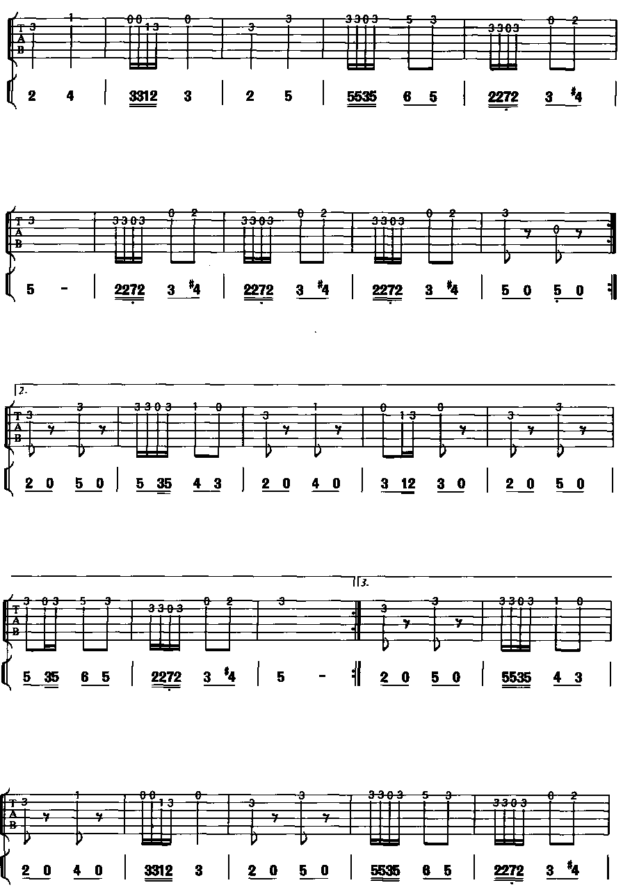 孤独的牧羊人（吉他独奏）吉他谱（图2）