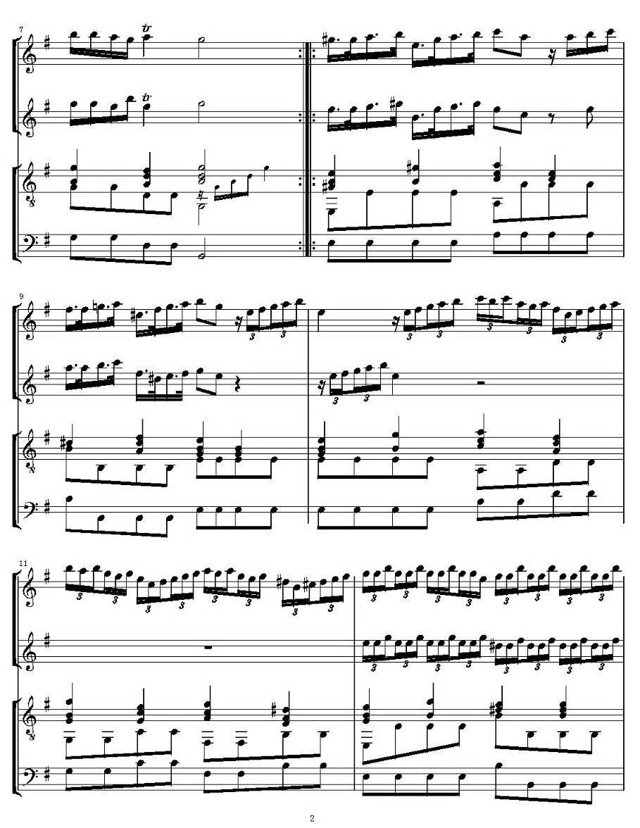 维瓦尔第如歌的行板（吉他重奏）吉他谱（图2）