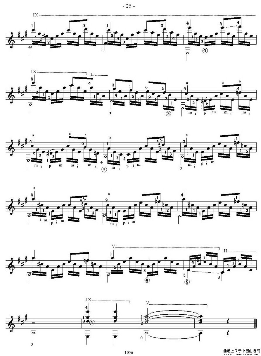 他雷加12首练习曲之12P4吉他谱（图1）