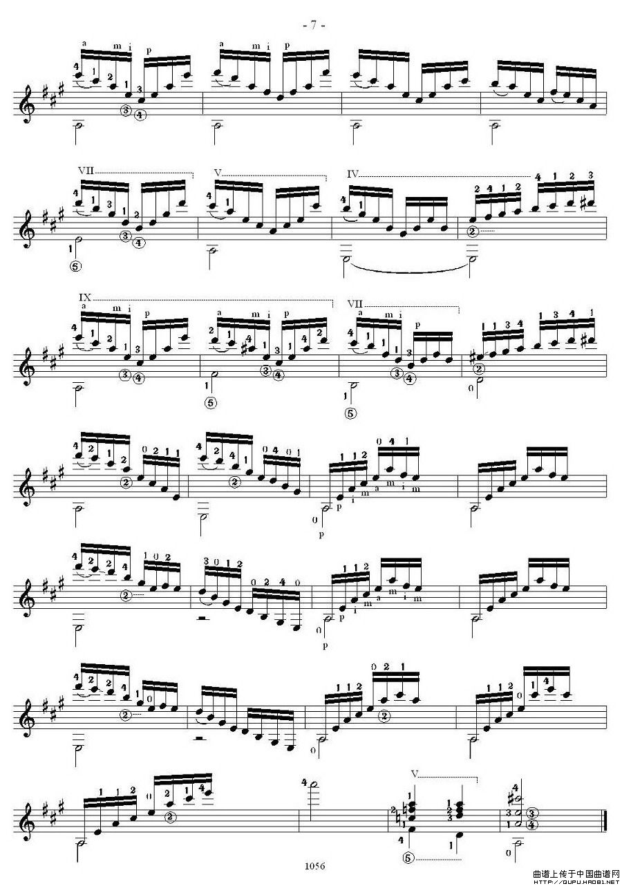 他雷加12首练习曲之4吉他谱（图2）