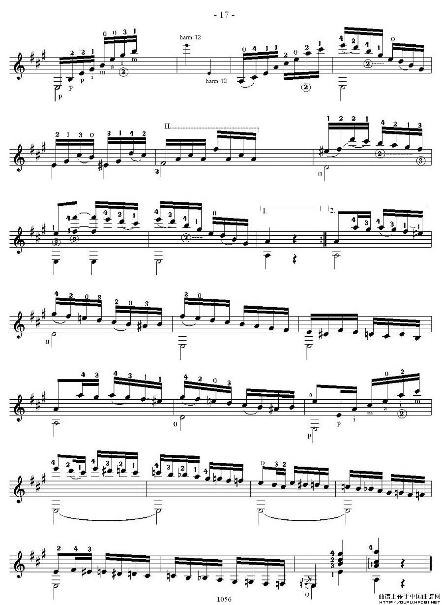 他雷加12首练习曲之9吉他谱（图2）