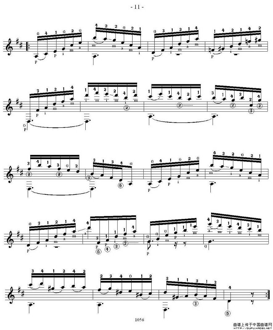 他雷加12首练习曲之6吉他谱（图2）
