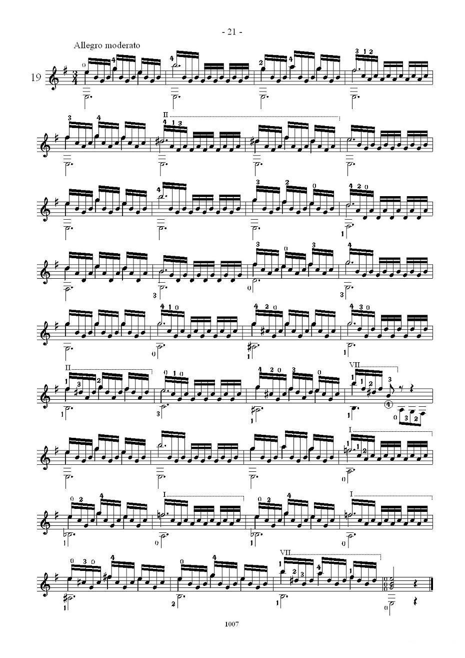 卡尔卡席25首练习曲之16——20吉他谱（图5）