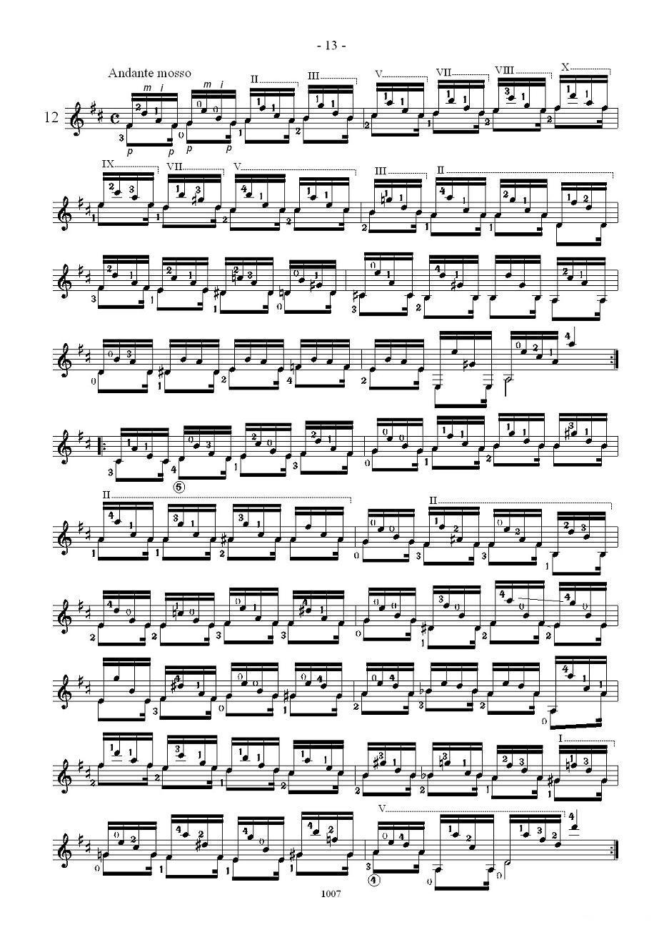 卡尔卡席25首练习曲之11——15吉他谱（图3）