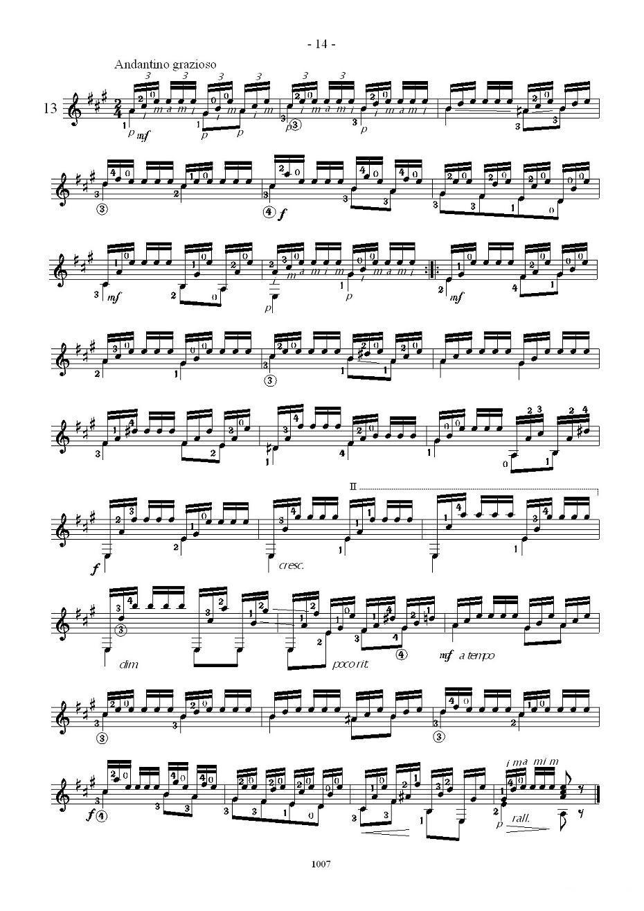卡尔卡席25首练习曲之11——15吉他谱（图4）