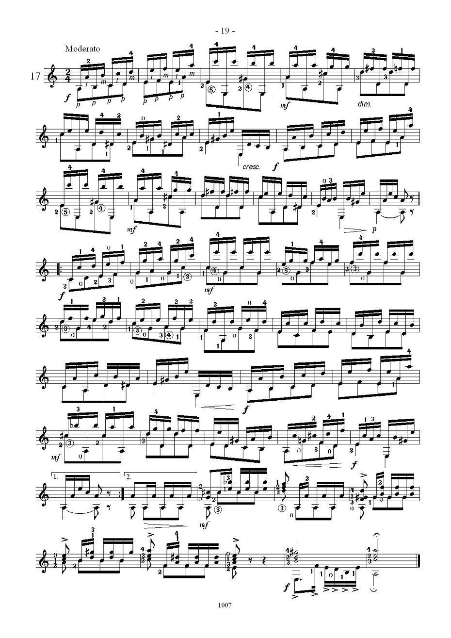 卡尔卡席25首练习曲之16——20吉他谱（图3）