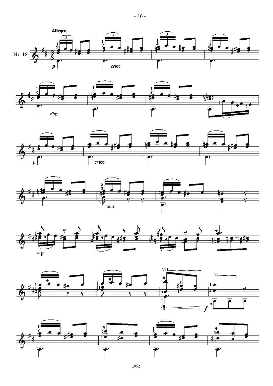 索尔·克斯特26首练习曲之16——20吉他谱（图5）