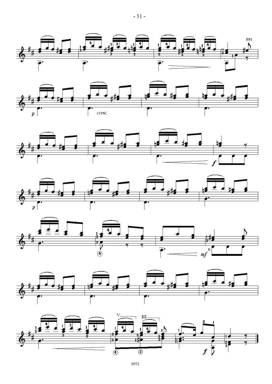 索尔·克斯特26首练习曲之16——20吉他谱（图6）