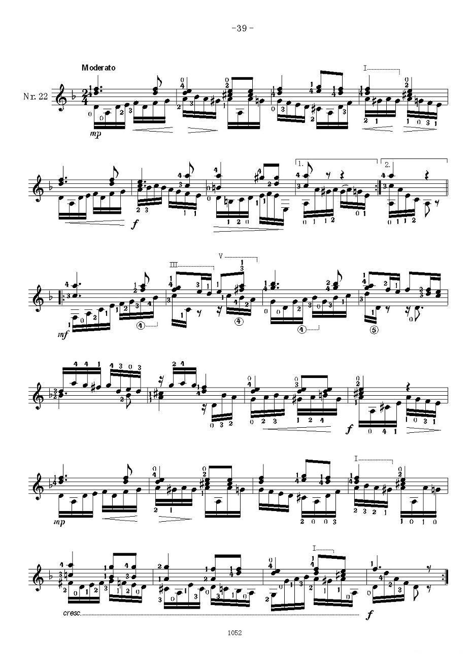 索尔·克斯特26首练习曲之21——26吉他谱（图3）