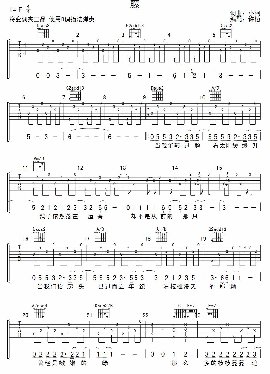 藤（吉他弹唱）吉他谱（图1）