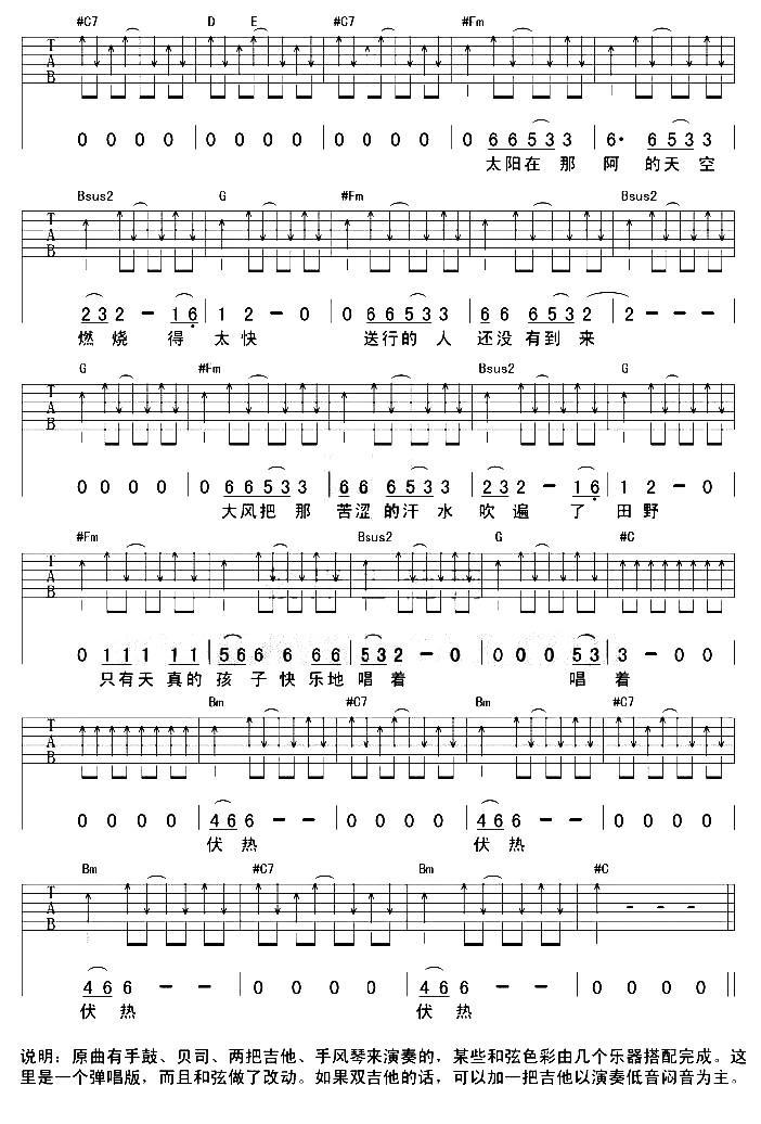 伏热吉他谱（图2）