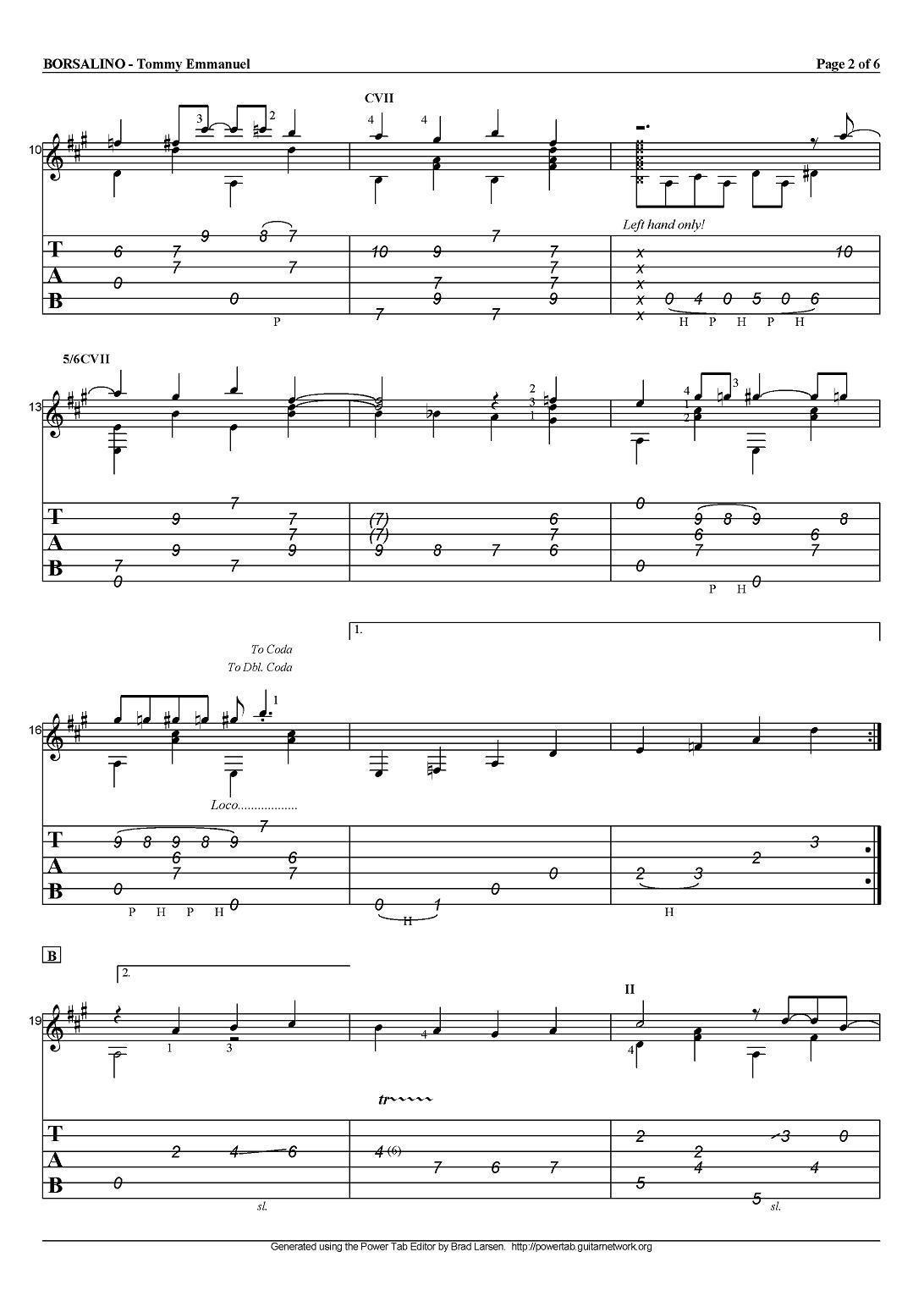 tommy emmanuel：borsalino（指弹吉他）吉他谱（图2）