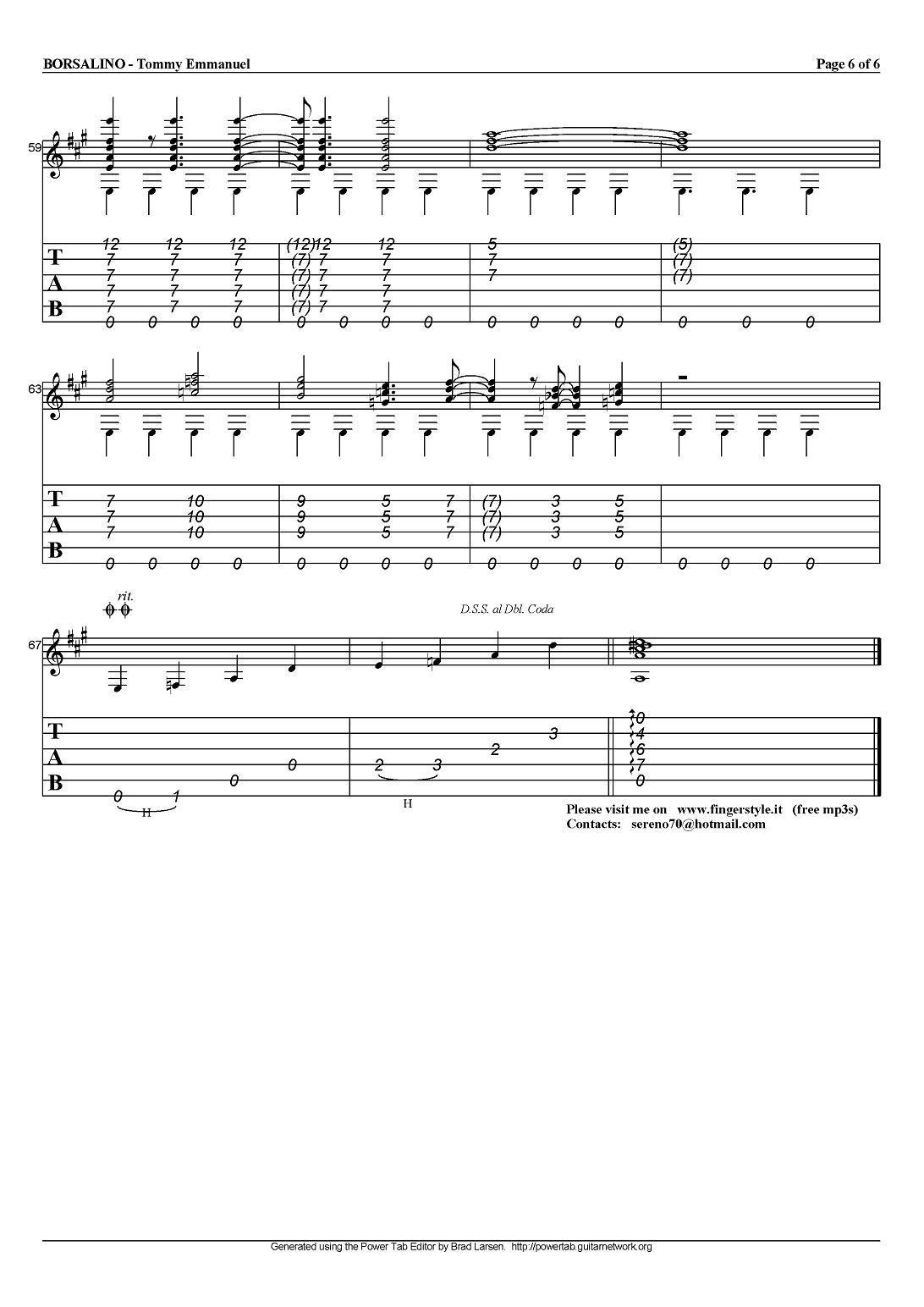 tommy emmanuel：borsalino（指弹吉他）吉他谱（图6）