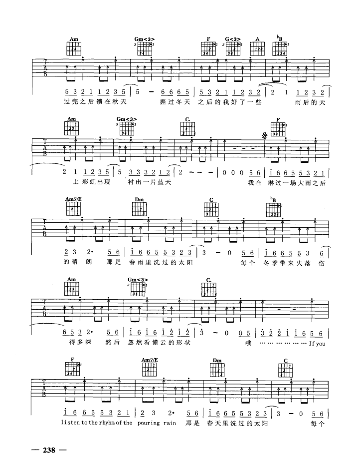春雨里洗过的太阳吉他谱（图2）