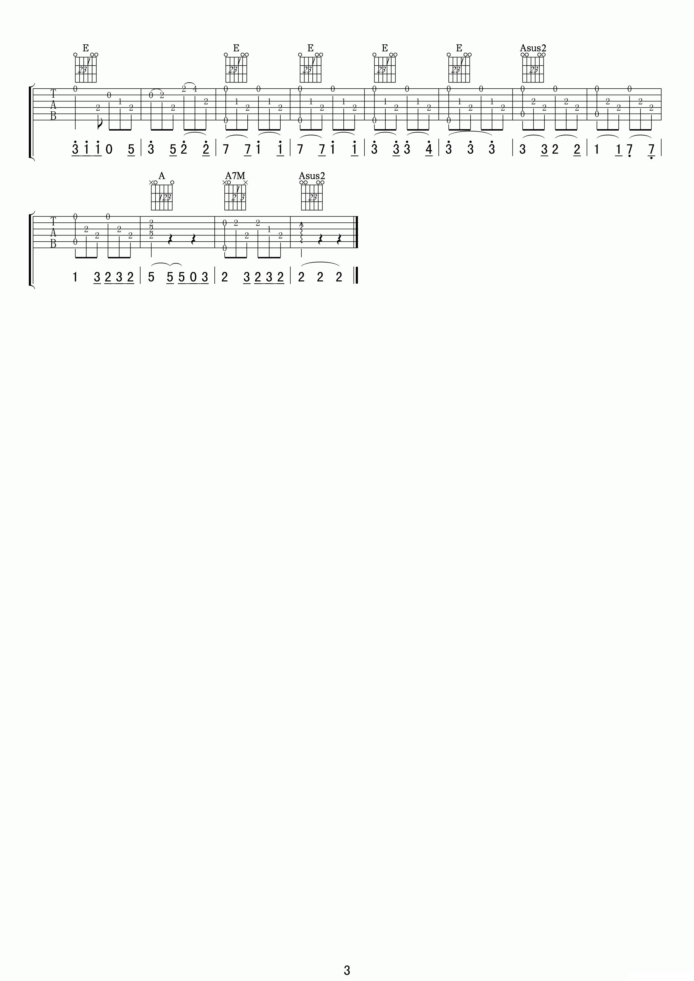 桃子吉他谱（图3）