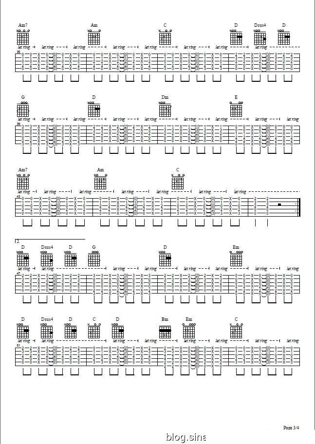 平语颂吉他谱（图3）