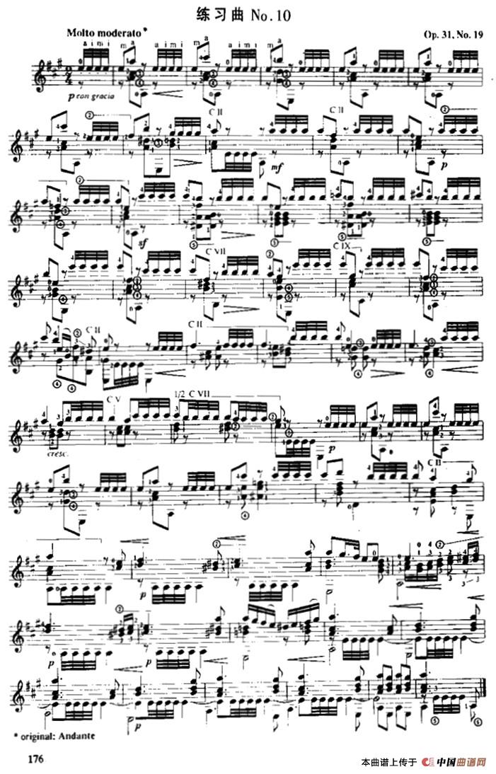 费尔南多·索尔 古典吉他练习曲 No.10（Op.31 No.19）吉他谱（图1）