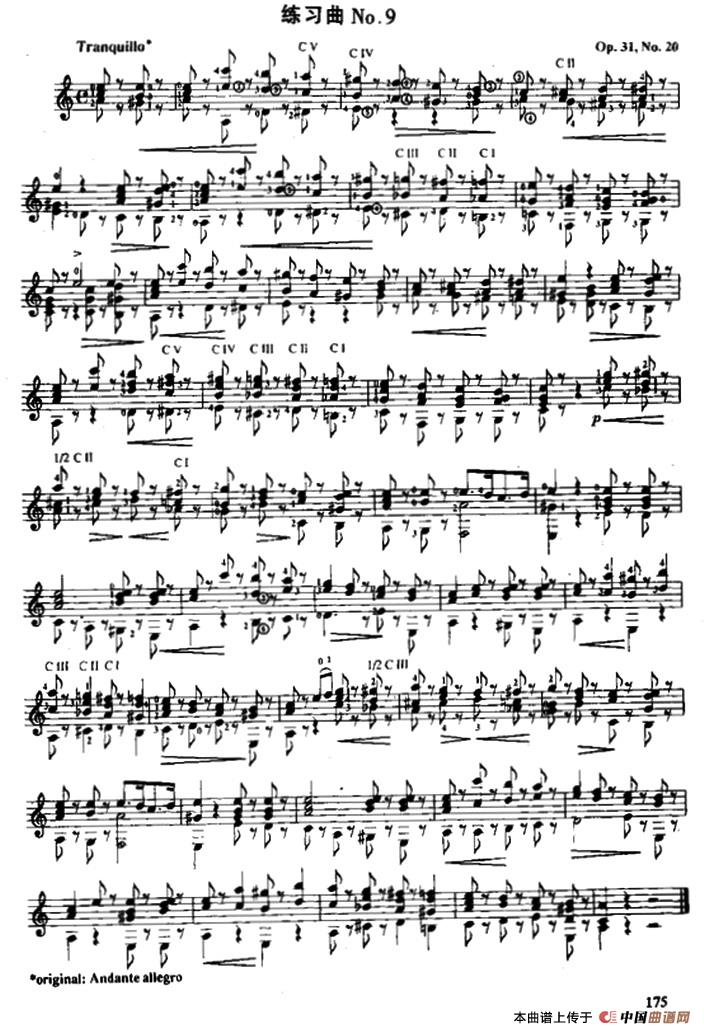 费尔南多·索尔 古典吉他练习曲 No.9（Op.31 No.20）吉他谱（图1）