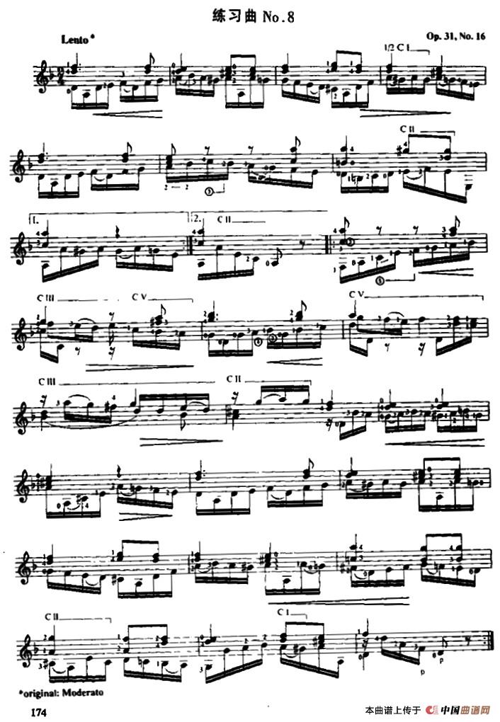 费尔南多·索尔 古典吉他练习曲 No.8（Op.31 No.16）吉他谱（图1）