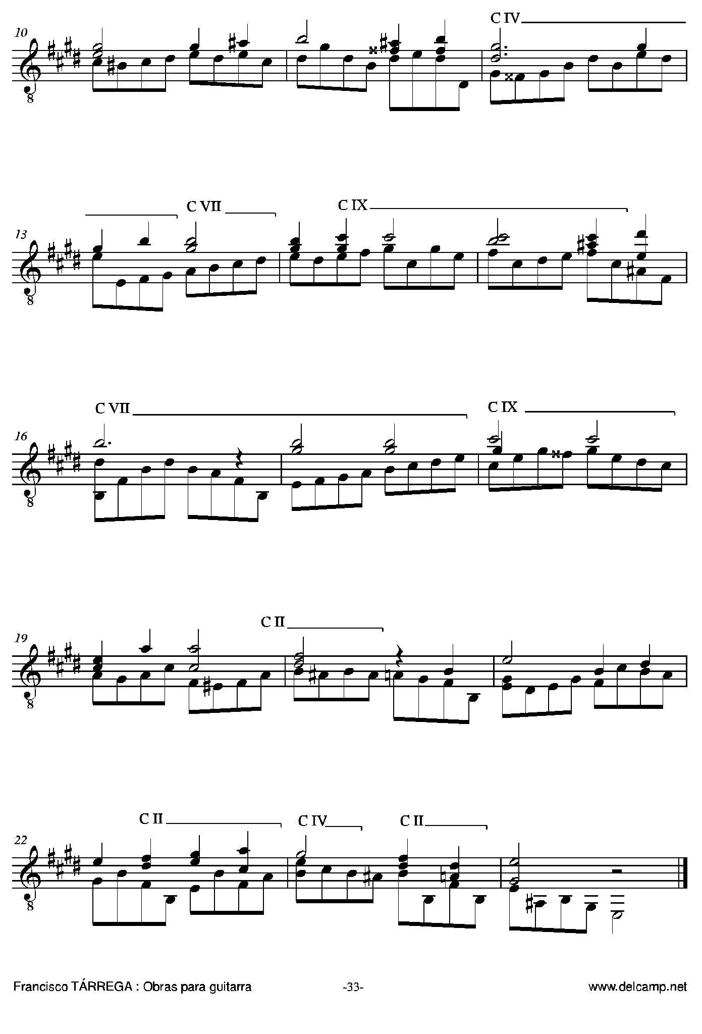 《塔雷加作品全集》第2部分（古典吉他）吉他谱（图9）