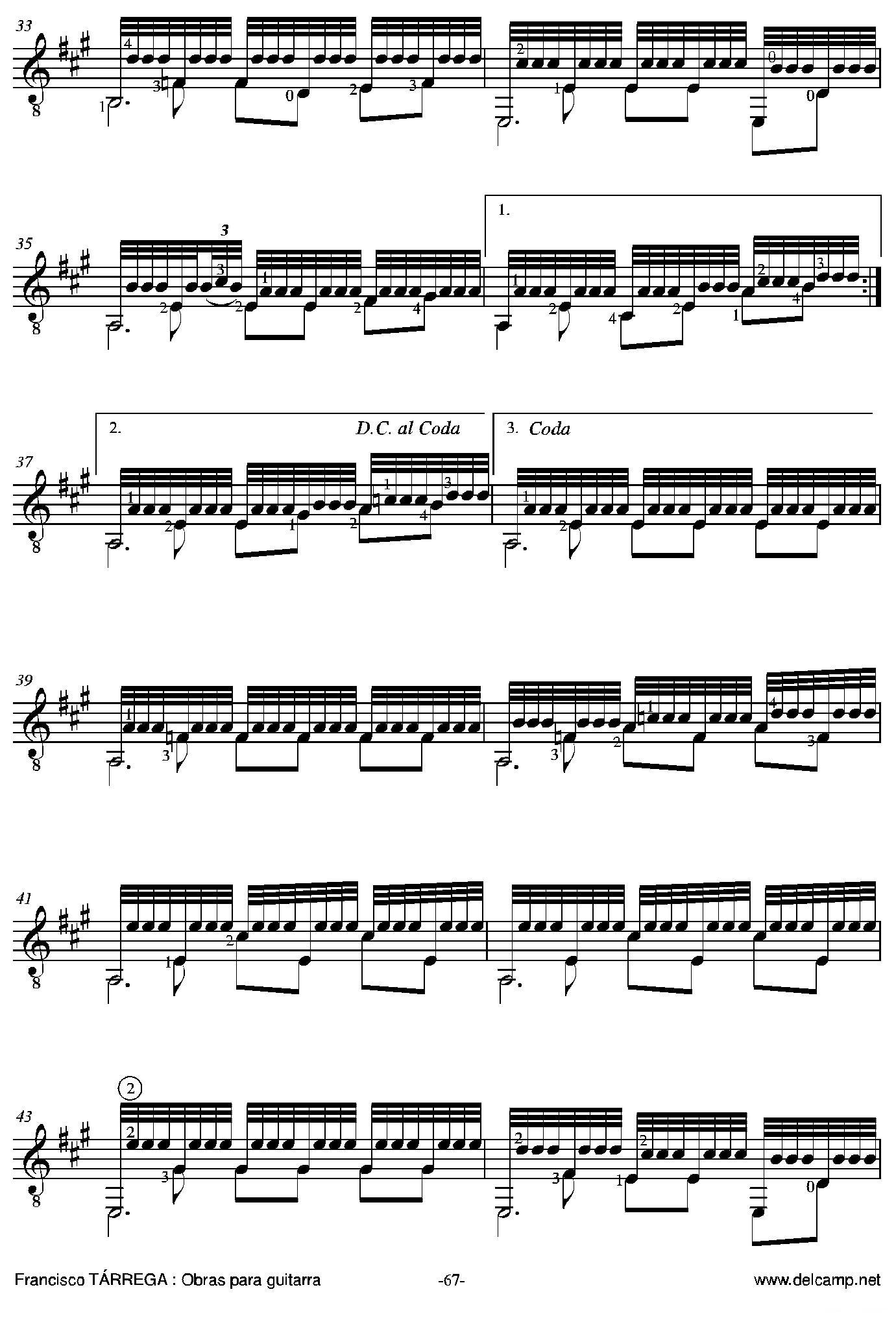 《塔雷加作品全集》第4部分（古典吉他）吉他谱（图17）