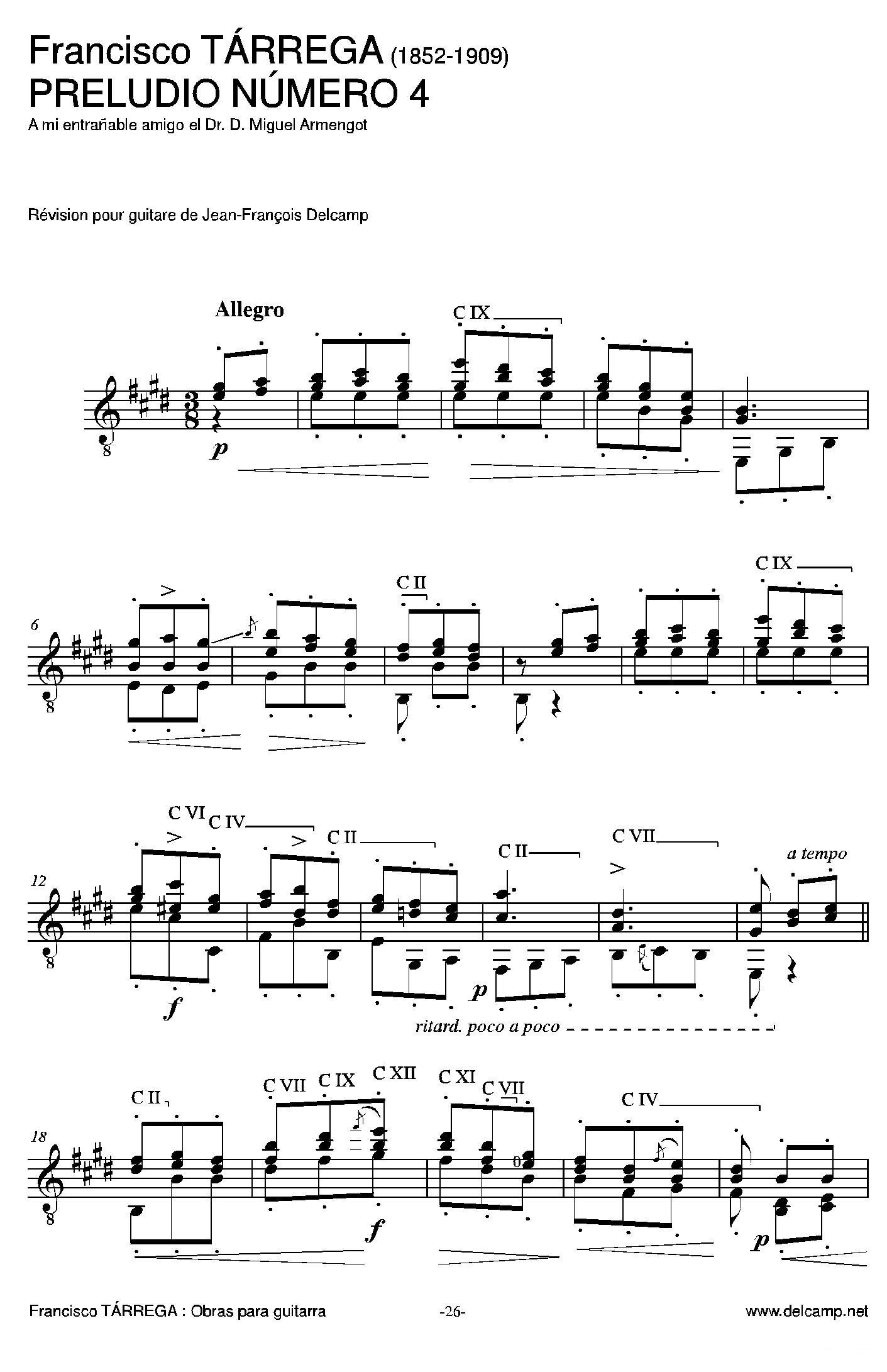 《塔雷加作品全集》第2部分（古典吉他）吉他谱（图2）