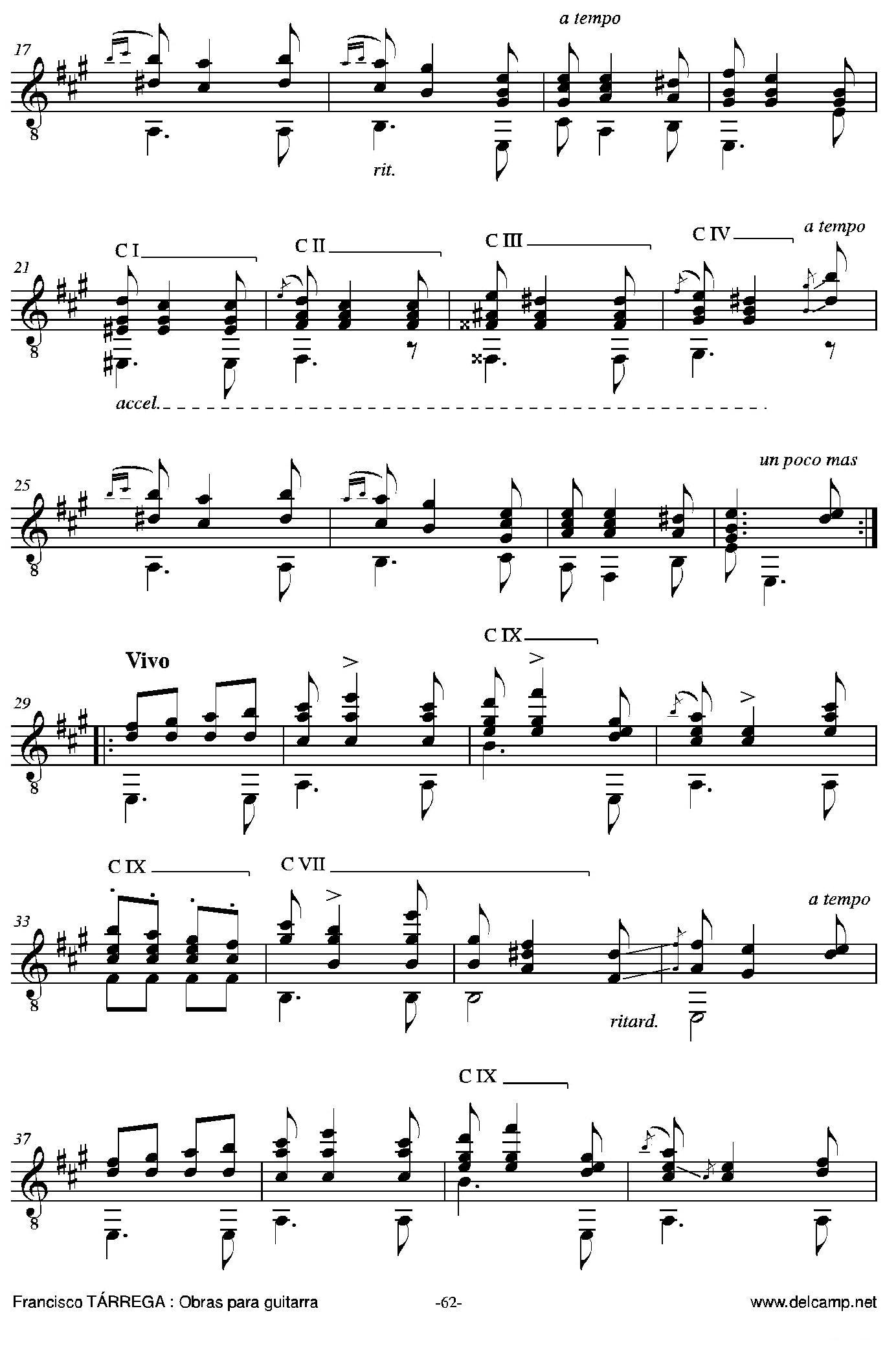 《塔雷加作品全集》第4部分（古典吉他）吉他谱（图12）