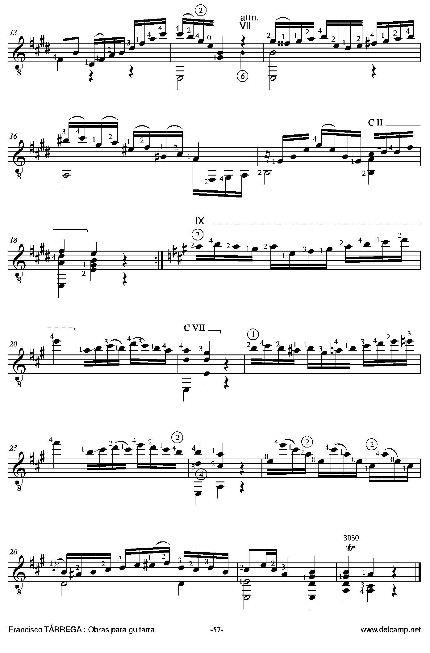 《塔雷加作品全集》第4部分（古典吉他）吉他谱（图7）