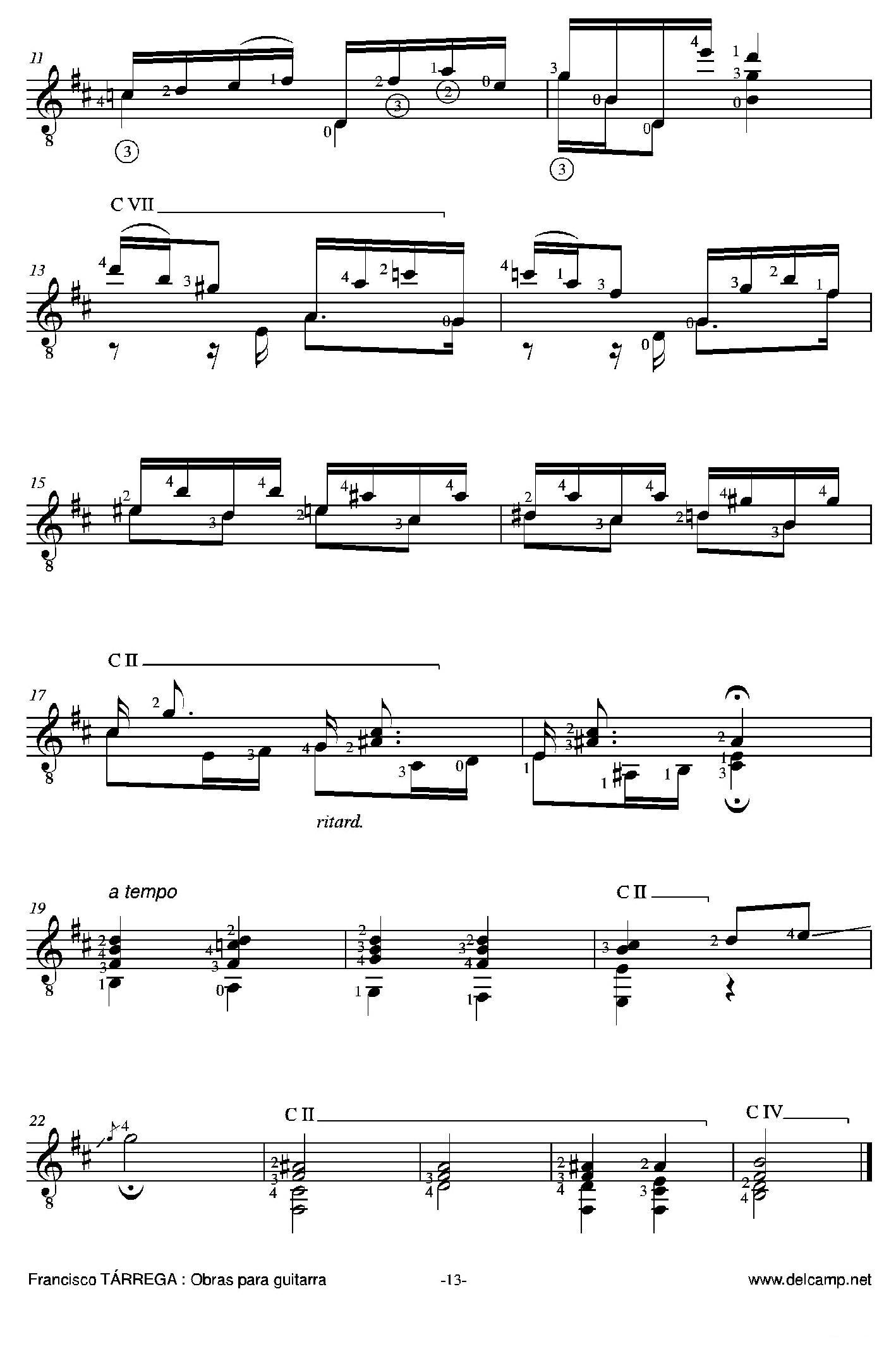 《塔雷加作品全集》第1部分（古典吉他）吉他谱（图5）