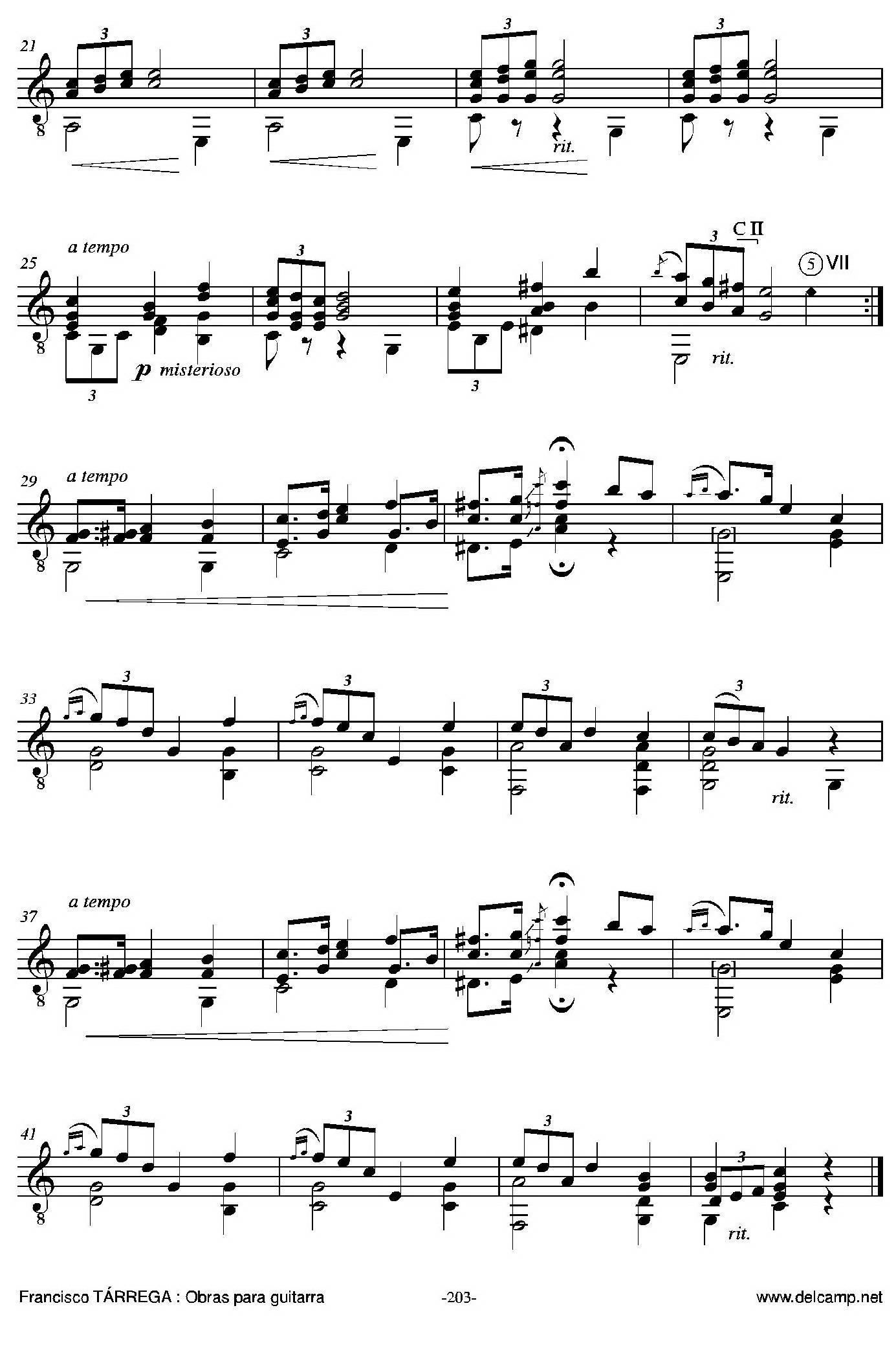 《塔雷加作品全集》第12部分（古典吉他）吉他谱（图7）
