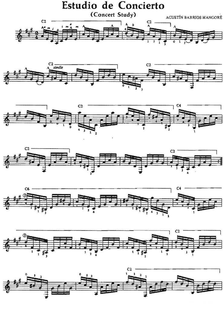 Estudio de Concierto（古典吉他）吉他谱（图1）