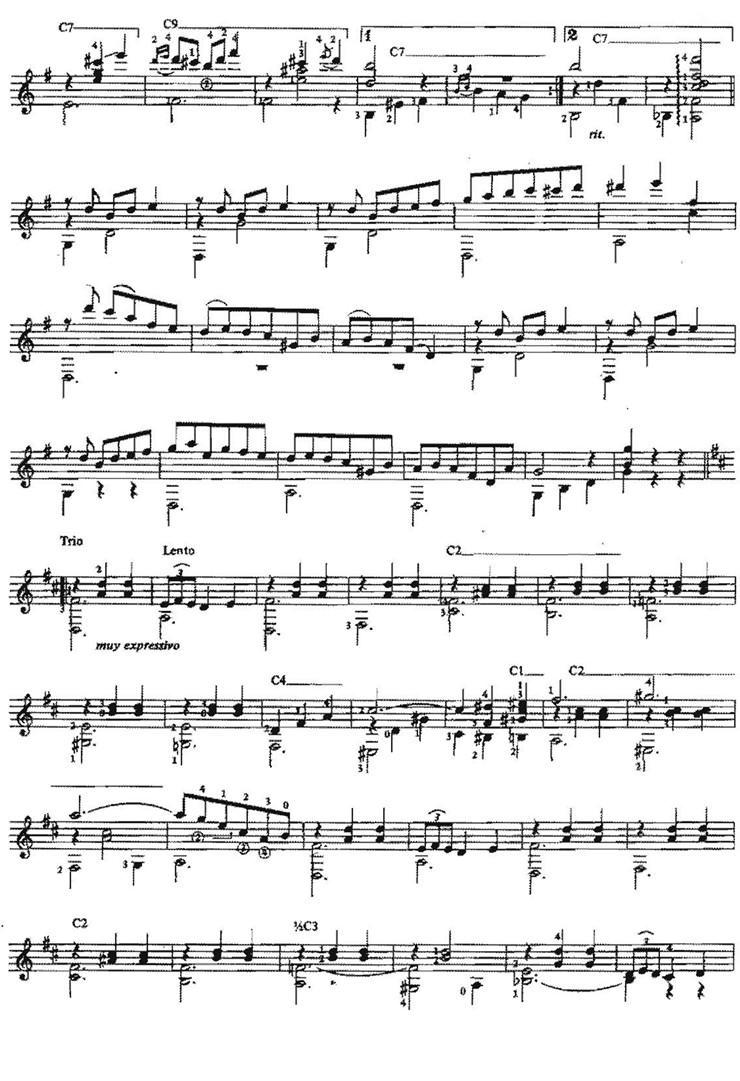 Vals op.8no.4（古典吉他）吉他谱（图2）