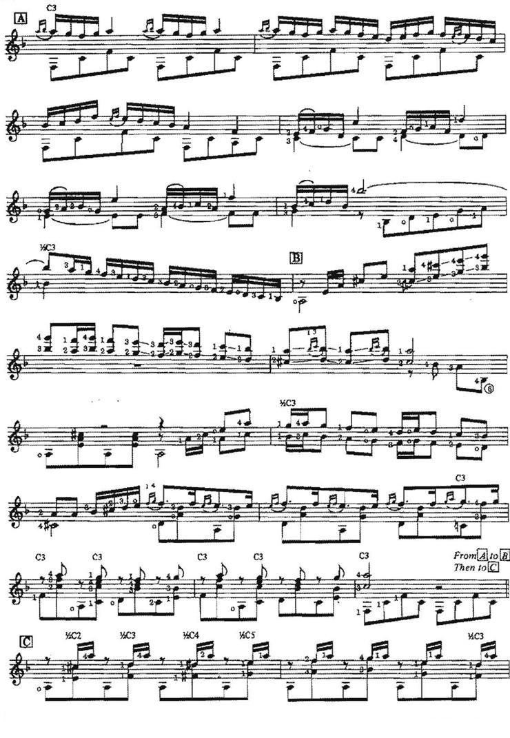 Serenata Morisca（古典吉他）吉他谱（图3）