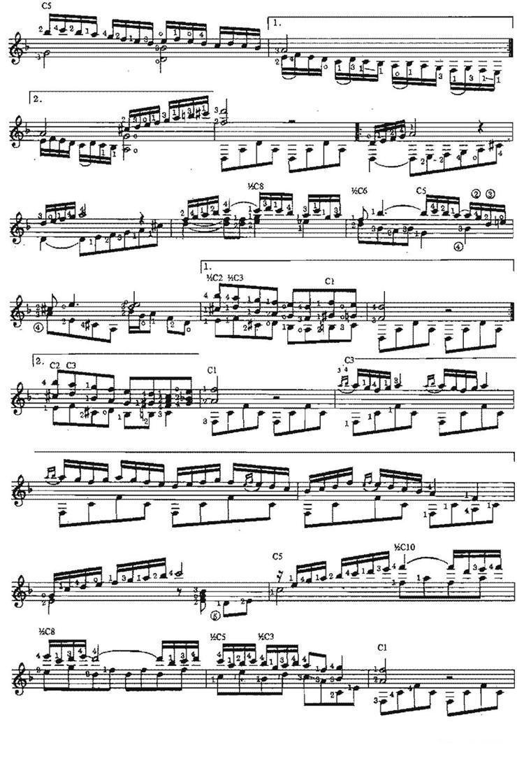 Serenata Morisca（古典吉他）吉他谱（图2）