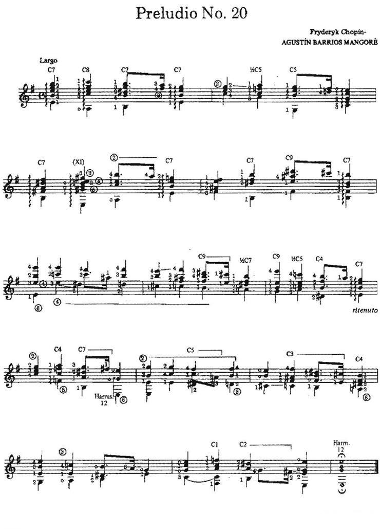 Preludio No.20（古典吉他）吉他谱（图1）