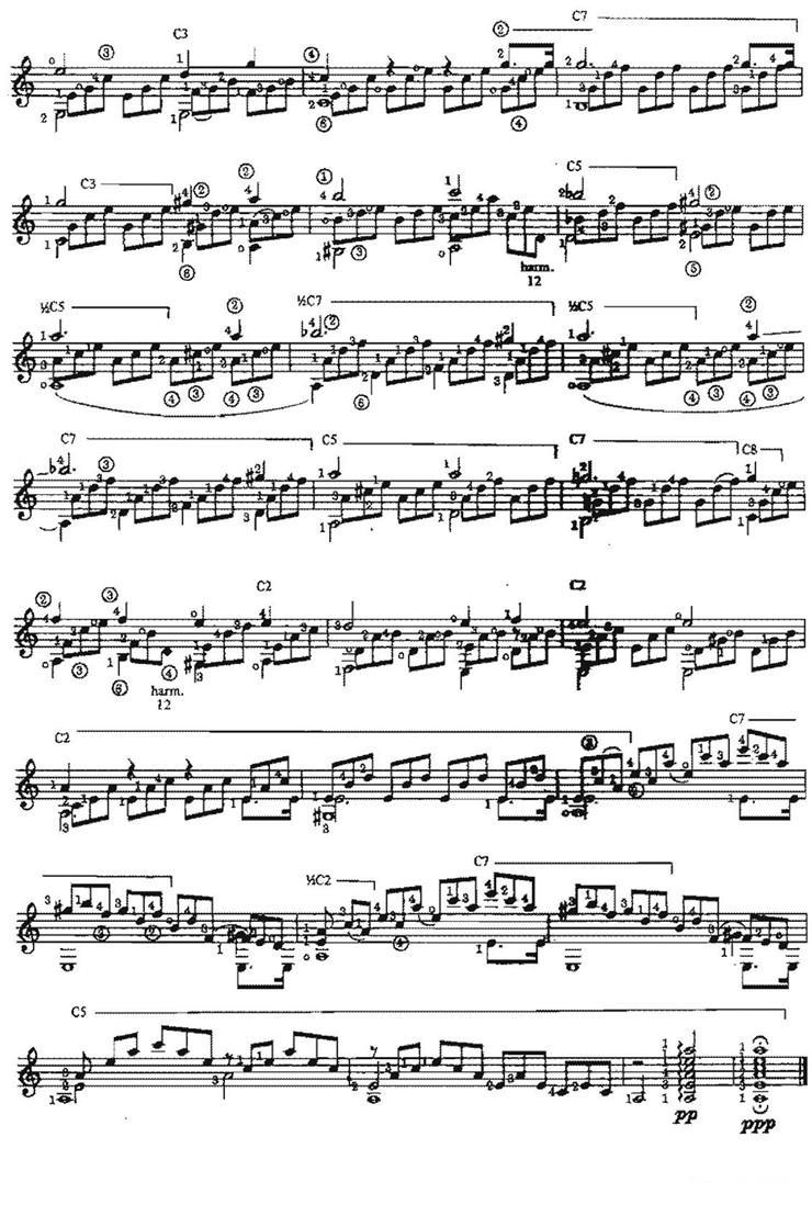 Adagio from SonataOp.27No.2（古典吉他）吉他谱（图3）