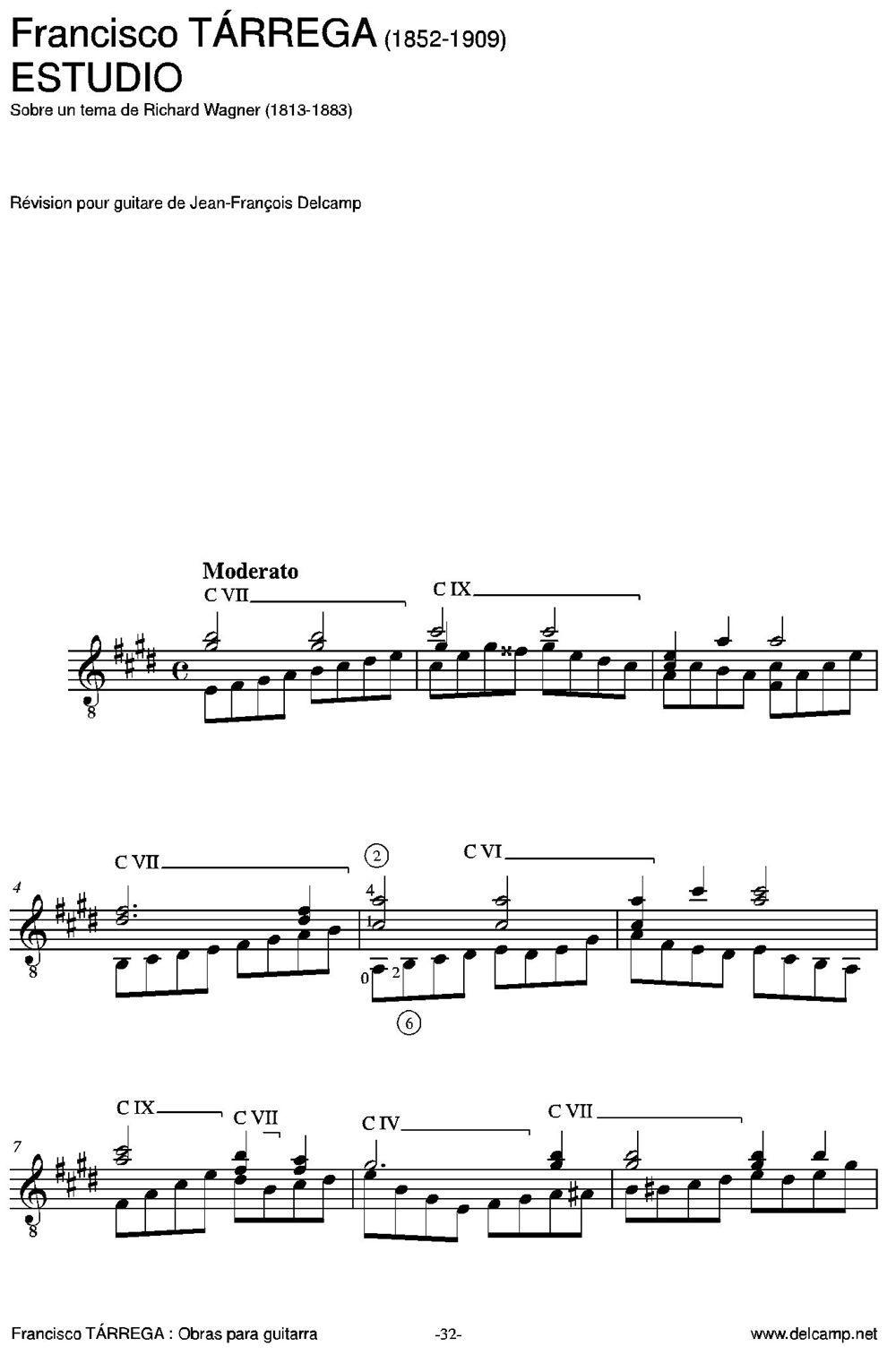ESTUDIO(Sobre un tema de Richard Wagner)（古典吉他）吉他谱（图1）