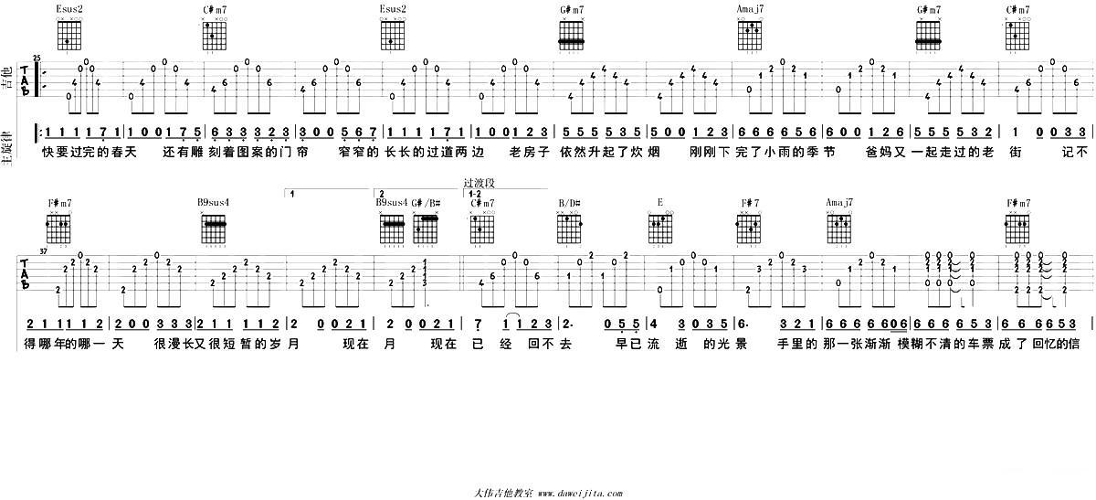 老街吉他谱（图2）