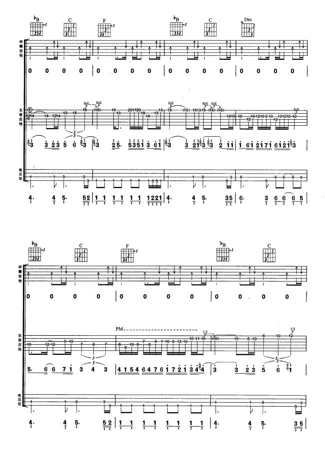 海阔天空吉他谱（图9）