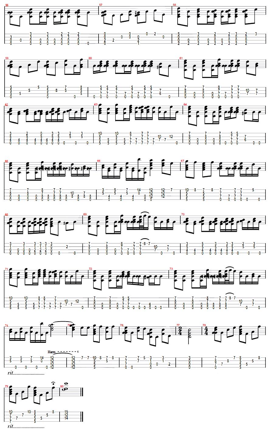 彩虹（ukulele指弹谱）吉他谱（图3）