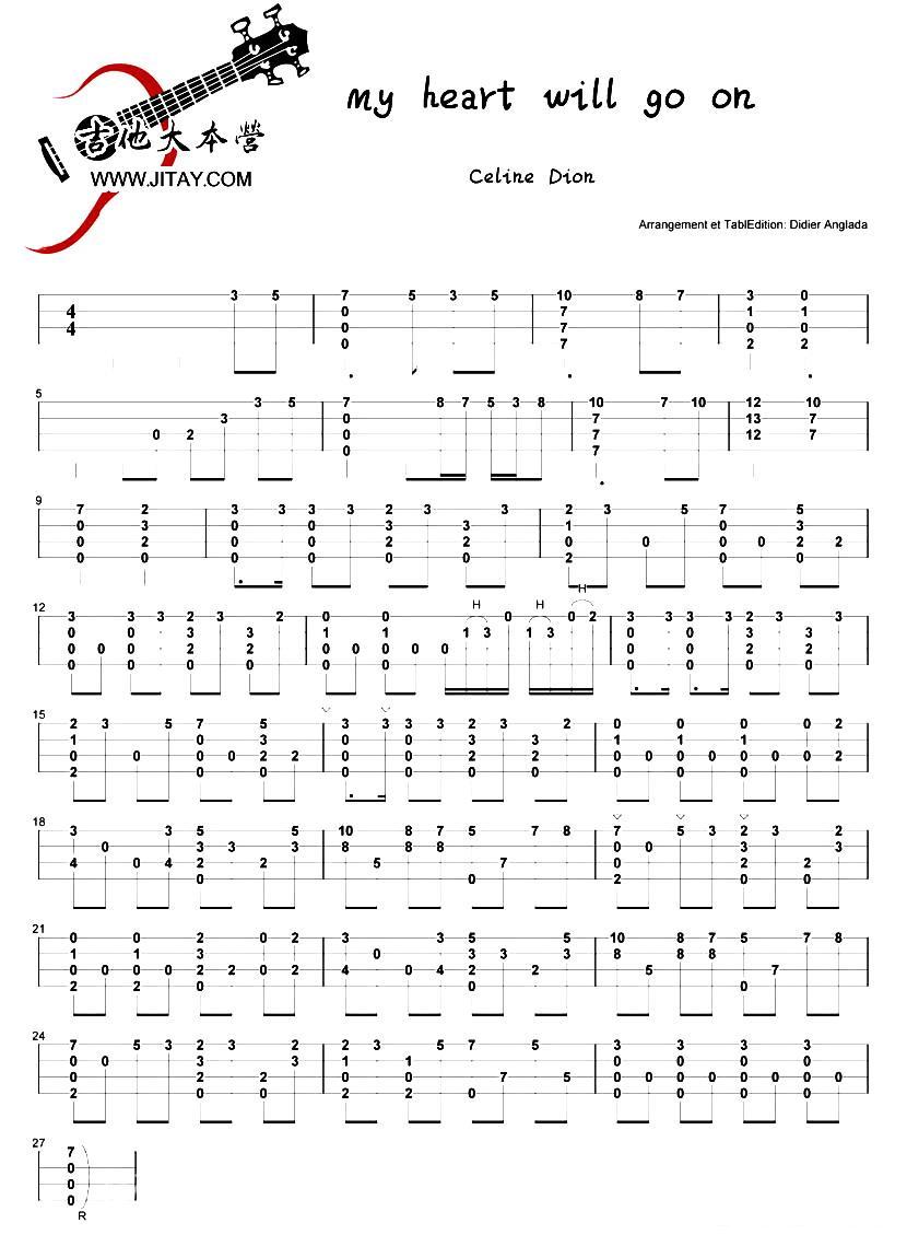 my heart will go on ukulele（ukulele独奏）吉他谱（图1）