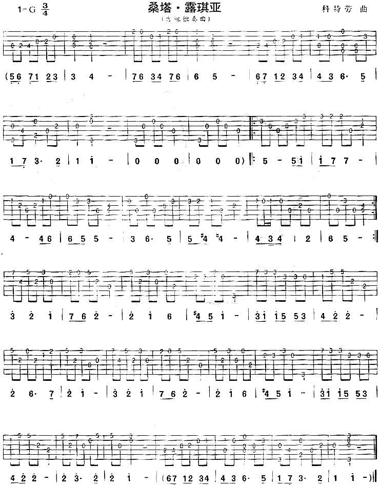 桑塔露琪亚(独奏曲)吉他谱（图1）