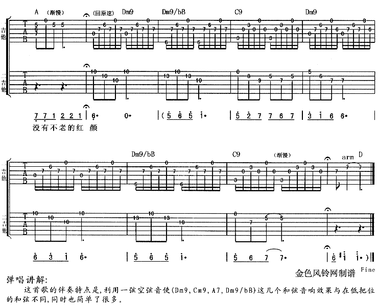 蝴蝶花吉他谱（图3）